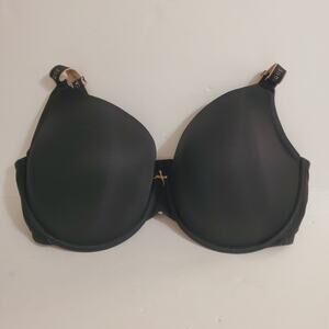 Lane Bryant Cacique Black Lightly Lined T-Shirt Bra Underwire 44G